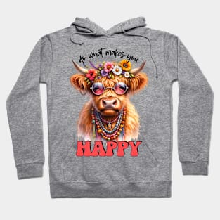 Hippie Highland Cow Hoodie